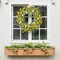 26" Summer Wreaths for Front Door Artificial Floral Wreath with Wildflowers Portulaca Summer Easter Decorations for Indoor Outdoor Window Wall Farmhouse Porch Home Decor Yellow and White